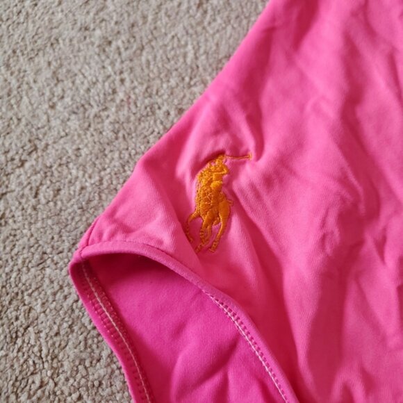 Polo Ralph Lauren Preppy Pink one Piece Barbiecore Swimsuit M - Picture 3 of 6